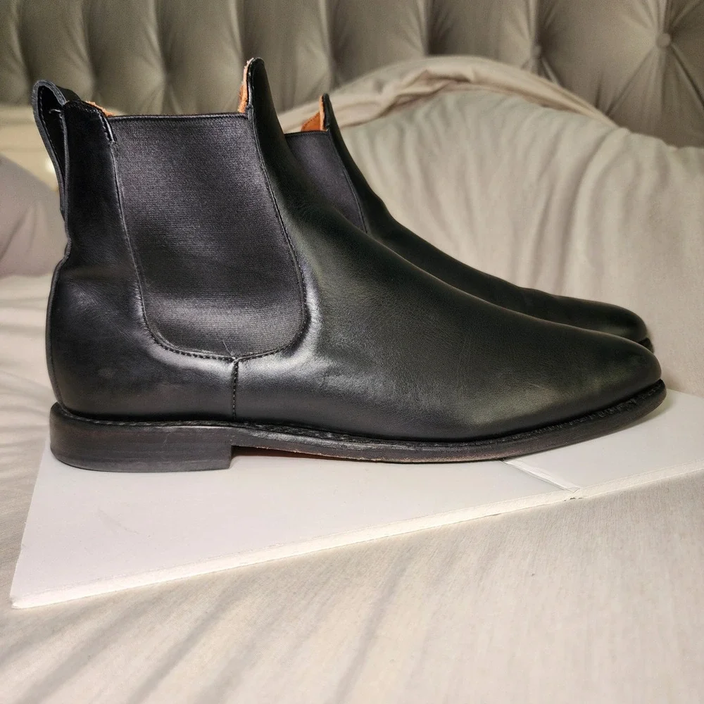 Allen Edmonds Chelsea Boots Men 11.5 D Black Good 7522 Leather Bench Welt Preppy